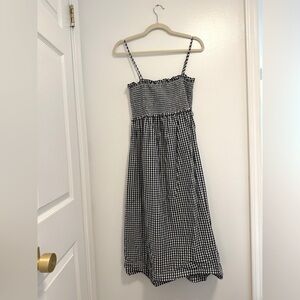 Jcrew Navy and White Gingham Dress Small